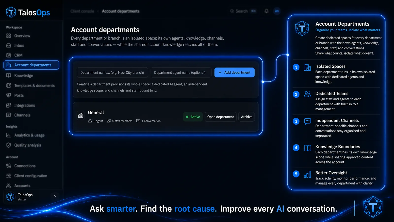 Account departments — Overview