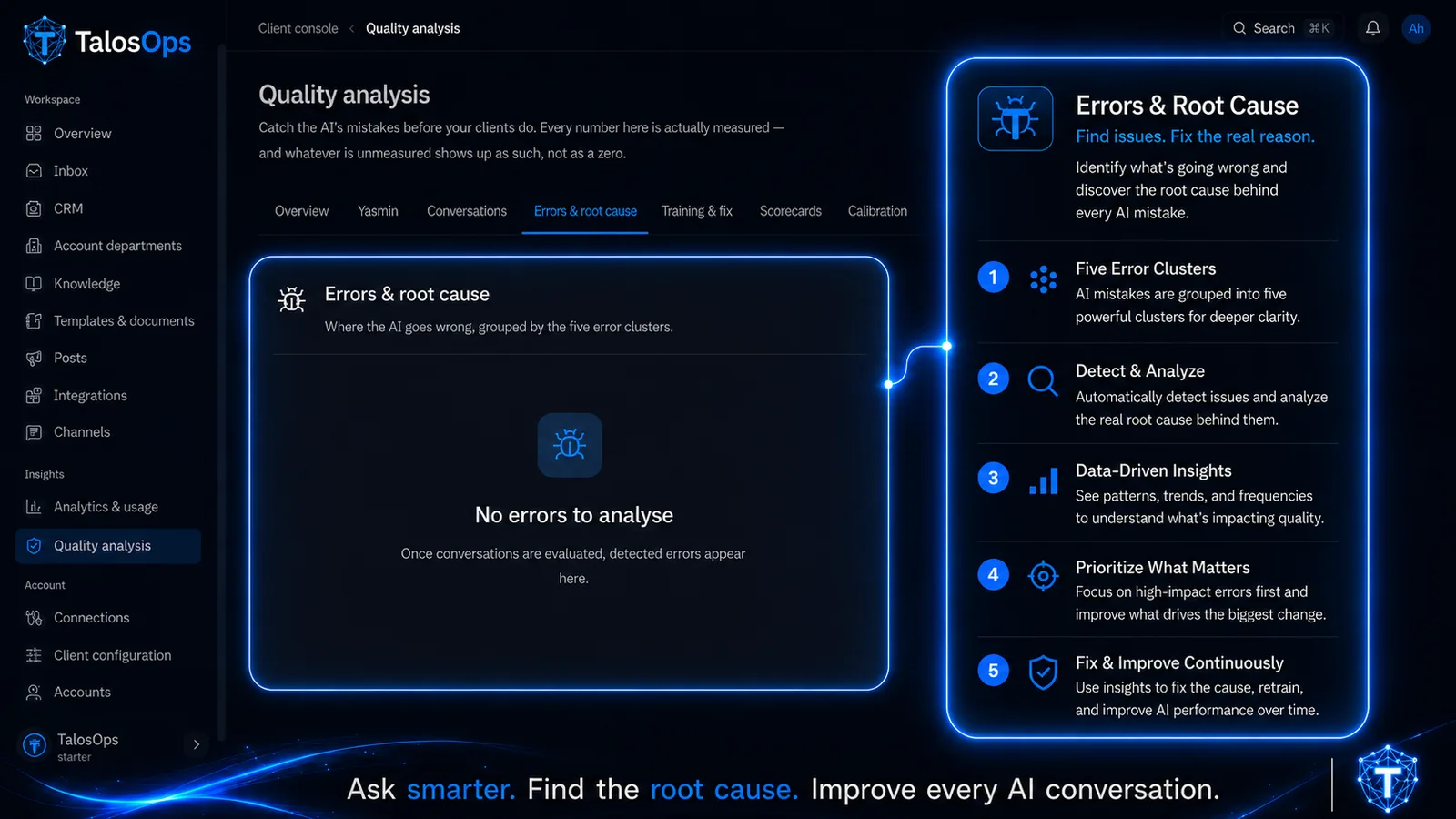 Quality analysis — Errors & root cause